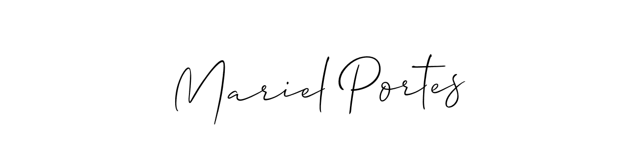 Also we have Mariel Portes name is the best signature style. Create professional handwritten signature collection using Allison_Script autograph style. Mariel Portes signature style 2 images and pictures png