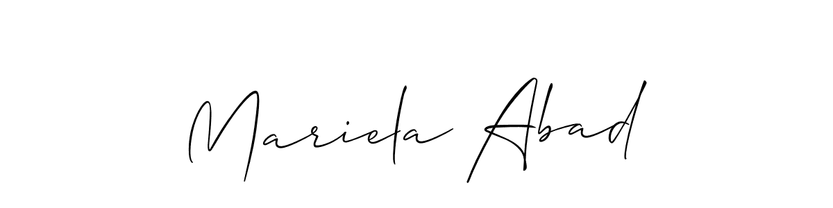 Use a signature maker to create a handwritten signature online. With this signature software, you can design (Allison_Script) your own signature for name Mariela Abad. Mariela Abad signature style 2 images and pictures png