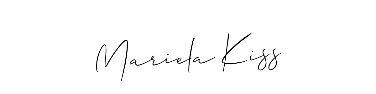 It looks lik you need a new signature style for name Mariela Kiss. Design unique handwritten (Allison_Script) signature with our free signature maker in just a few clicks. Mariela Kiss signature style 2 images and pictures png