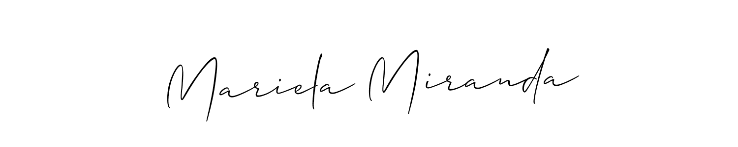 Use a signature maker to create a handwritten signature online. With this signature software, you can design (Allison_Script) your own signature for name Mariela Miranda. Mariela Miranda signature style 2 images and pictures png