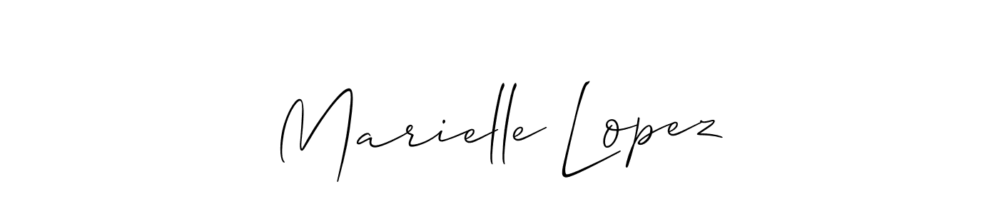 This is the best signature style for the Marielle Lopez name. Also you like these signature font (Allison_Script). Mix name signature. Marielle Lopez signature style 2 images and pictures png