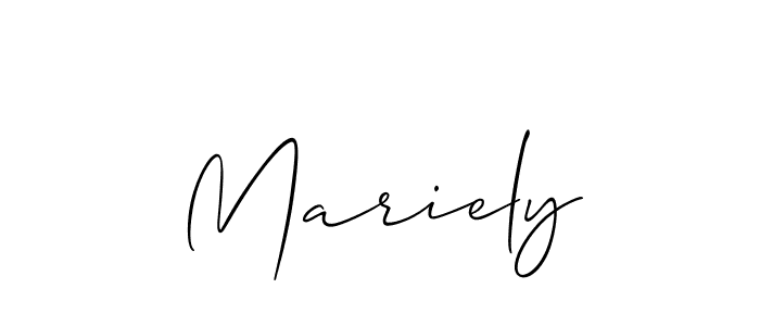Make a beautiful signature design for name Mariely. With this signature (Allison_Script) style, you can create a handwritten signature for free. Mariely signature style 2 images and pictures png
