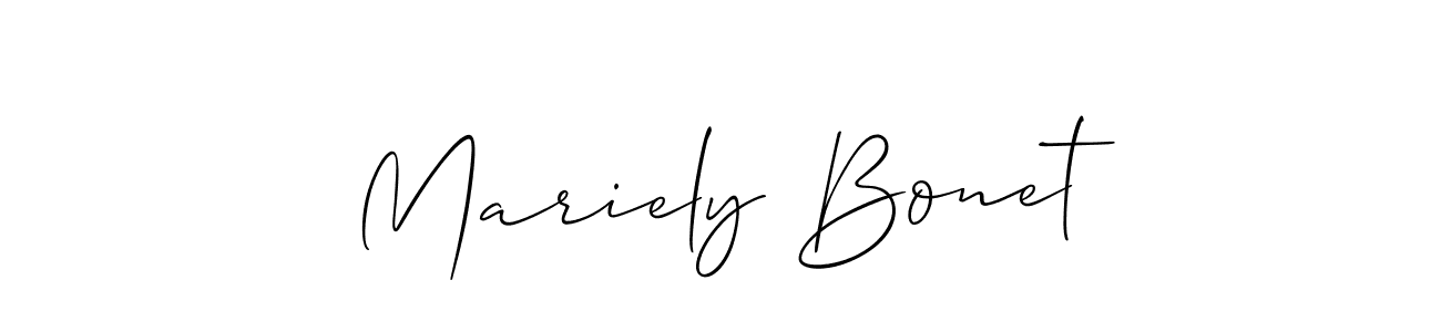 Design your own signature with our free online signature maker. With this signature software, you can create a handwritten (Allison_Script) signature for name Mariely Bonet. Mariely Bonet signature style 2 images and pictures png