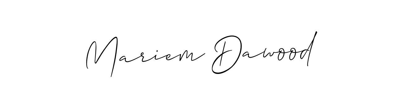 The best way (Allison_Script) to make a short signature is to pick only two or three words in your name. The name Mariem Dawood include a total of six letters. For converting this name. Mariem Dawood signature style 2 images and pictures png