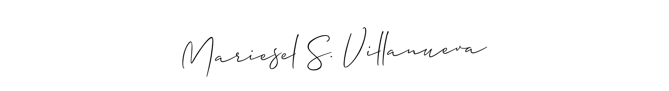 Check out images of Autograph of Mariesel S. Villanueva name. Actor Mariesel S. Villanueva Signature Style. Allison_Script is a professional sign style online. Mariesel S. Villanueva signature style 2 images and pictures png