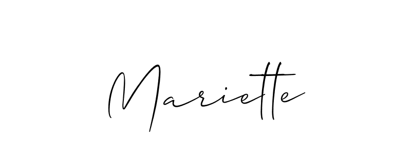 Make a beautiful signature design for name Mariette. With this signature (Allison_Script) style, you can create a handwritten signature for free. Mariette signature style 2 images and pictures png