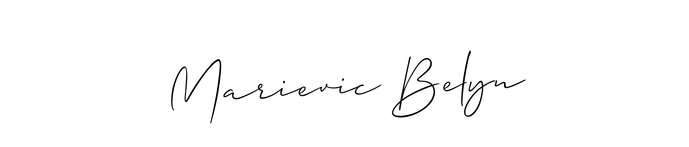 Make a beautiful signature design for name Marievic Belyn. With this signature (Allison_Script) style, you can create a handwritten signature for free. Marievic Belyn signature style 2 images and pictures png