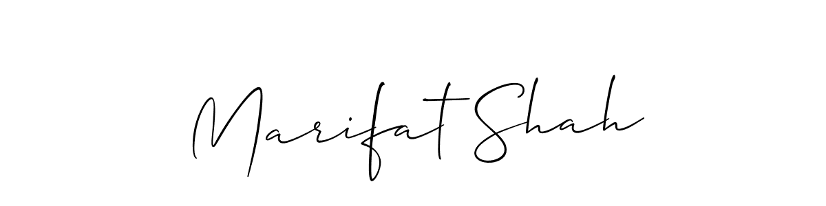 if you are searching for the best signature style for your name Marifat Shah. so please give up your signature search. here we have designed multiple signature styles  using Allison_Script. Marifat Shah signature style 2 images and pictures png