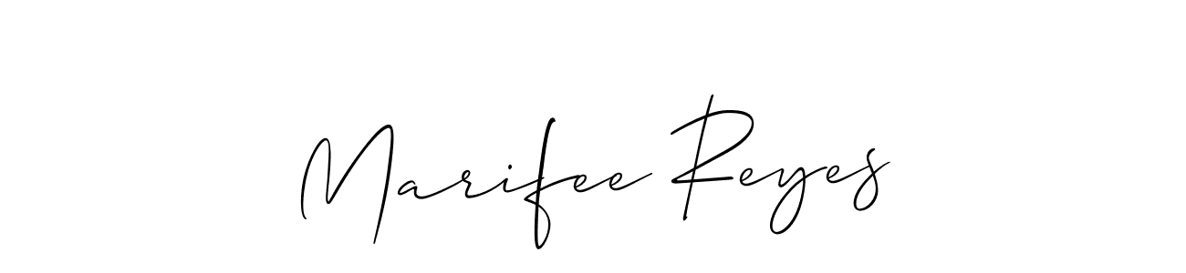 How to make Marifee Reyes signature? Allison_Script is a professional autograph style. Create handwritten signature for Marifee Reyes name. Marifee Reyes signature style 2 images and pictures png