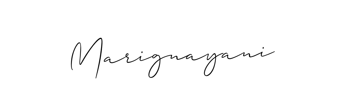Use a signature maker to create a handwritten signature online. With this signature software, you can design (Allison_Script) your own signature for name Marignayani. Marignayani signature style 2 images and pictures png