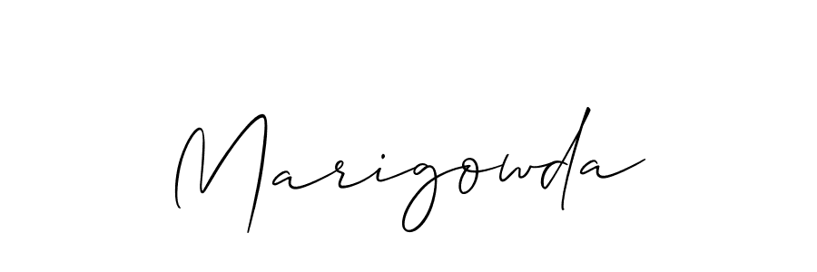 Use a signature maker to create a handwritten signature online. With this signature software, you can design (Allison_Script) your own signature for name Marigowda. Marigowda signature style 2 images and pictures png