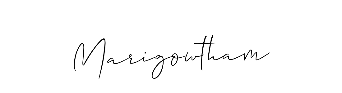 Use a signature maker to create a handwritten signature online. With this signature software, you can design (Allison_Script) your own signature for name Marigowtham. Marigowtham signature style 2 images and pictures png