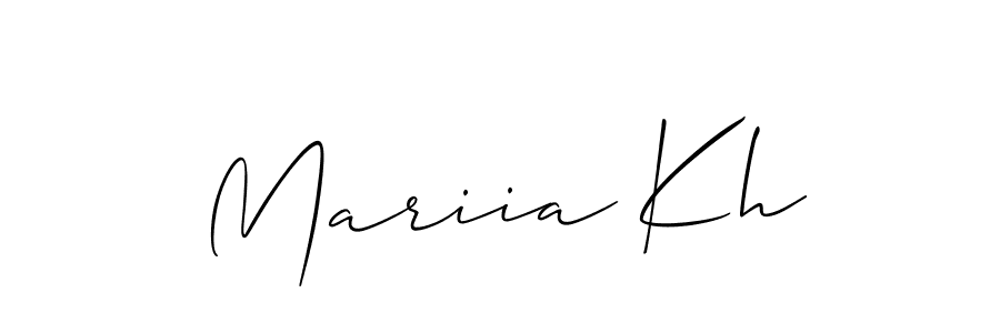 You should practise on your own different ways (Allison_Script) to write your name (Mariia Kh) in signature. don't let someone else do it for you. Mariia Kh signature style 2 images and pictures png
