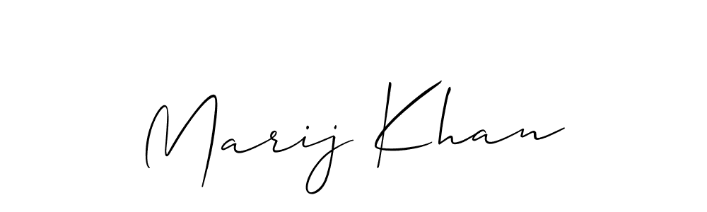 How to make Marij Khan name signature. Use Allison_Script style for creating short signs online. This is the latest handwritten sign. Marij Khan signature style 2 images and pictures png
