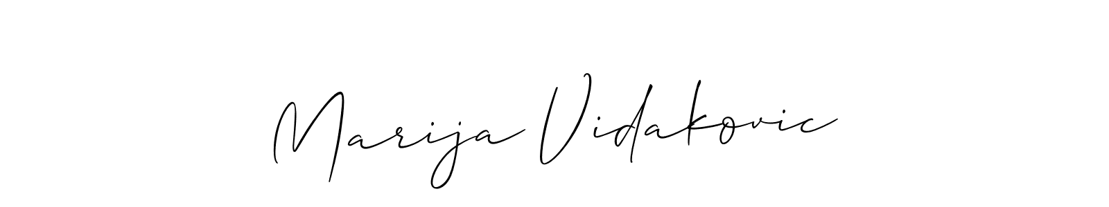 You should practise on your own different ways (Allison_Script) to write your name (Marija Vidakovic) in signature. don't let someone else do it for you. Marija Vidakovic signature style 2 images and pictures png