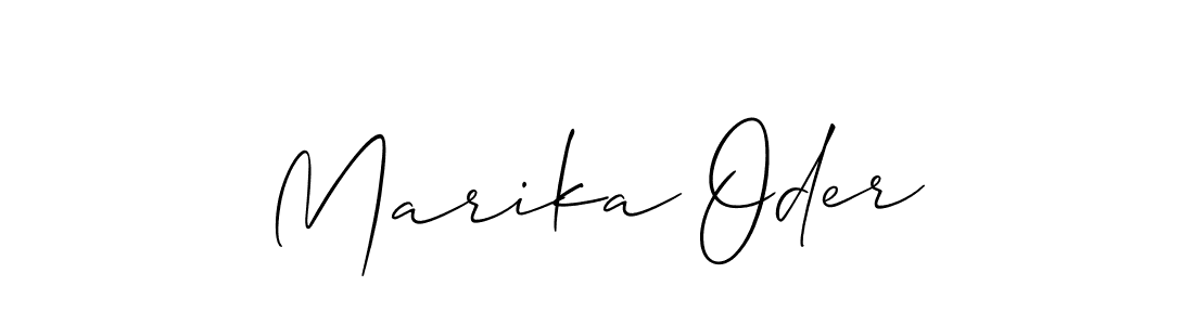 Make a beautiful signature design for name Marika Oder. With this signature (Allison_Script) style, you can create a handwritten signature for free. Marika Oder signature style 2 images and pictures png