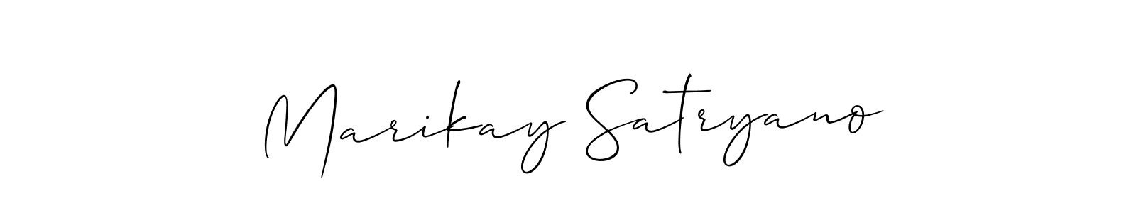 This is the best signature style for the Marikay Satryano name. Also you like these signature font (Allison_Script). Mix name signature. Marikay Satryano signature style 2 images and pictures png
