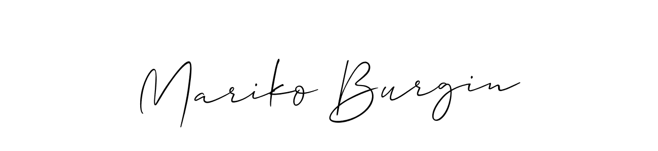 This is the best signature style for the Mariko Burgin name. Also you like these signature font (Allison_Script). Mix name signature. Mariko Burgin signature style 2 images and pictures png