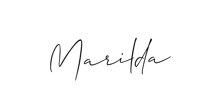 You should practise on your own different ways (Allison_Script) to write your name (Marilda) in signature. don't let someone else do it for you. Marilda signature style 2 images and pictures png