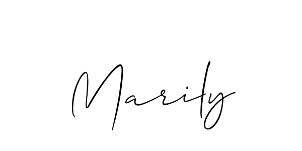 The best way (Allison_Script) to make a short signature is to pick only two or three words in your name. The name Marily include a total of six letters. For converting this name. Marily signature style 2 images and pictures png