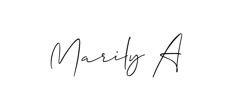 How to make Marily A signature? Allison_Script is a professional autograph style. Create handwritten signature for Marily A name. Marily A signature style 2 images and pictures png