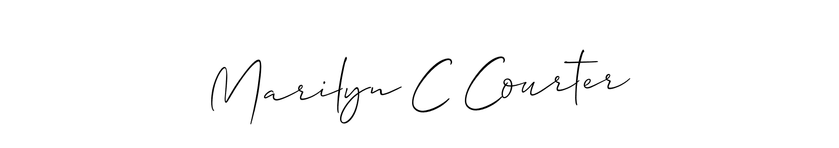 Allison_Script is a professional signature style that is perfect for those who want to add a touch of class to their signature. It is also a great choice for those who want to make their signature more unique. Get Marilyn C Courter name to fancy signature for free. Marilyn C Courter signature style 2 images and pictures png
