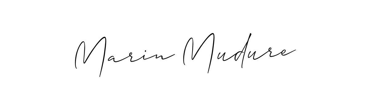 The best way (Allison_Script) to make a short signature is to pick only two or three words in your name. The name Marin Mudure include a total of six letters. For converting this name. Marin Mudure signature style 2 images and pictures png