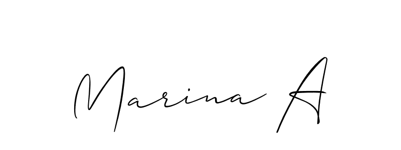 It looks lik you need a new signature style for name Marina A. Design unique handwritten (Allison_Script) signature with our free signature maker in just a few clicks. Marina A signature style 2 images and pictures png