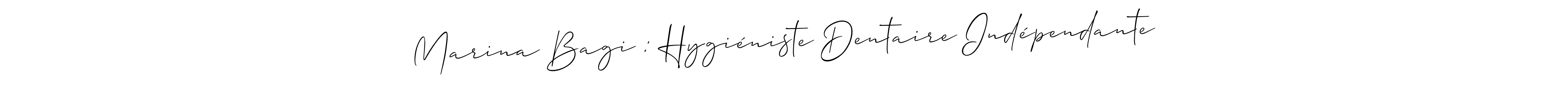 Marina Bagi : Hygiéniste Dentaire Indépendante stylish signature style. Best Handwritten Sign (Allison_Script) for my name. Handwritten Signature Collection Ideas for my name Marina Bagi : Hygiéniste Dentaire Indépendante. Marina Bagi : Hygiéniste Dentaire Indépendante signature style 2 images and pictures png