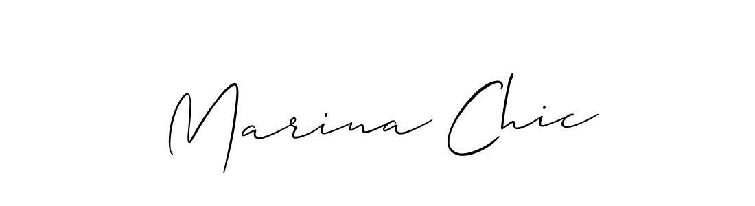 Marina Chic stylish signature style. Best Handwritten Sign (Allison_Script) for my name. Handwritten Signature Collection Ideas for my name Marina Chic. Marina Chic signature style 2 images and pictures png