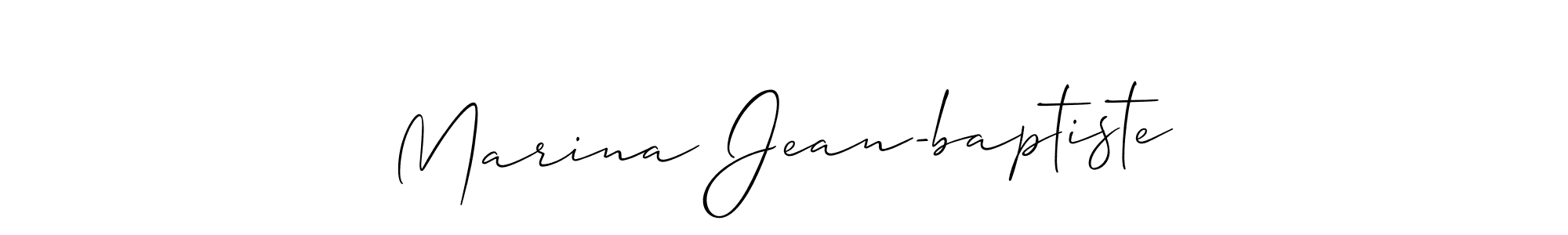 Allison_Script is a professional signature style that is perfect for those who want to add a touch of class to their signature. It is also a great choice for those who want to make their signature more unique. Get Marina Jean-baptiste name to fancy signature for free. Marina Jean-baptiste signature style 2 images and pictures png