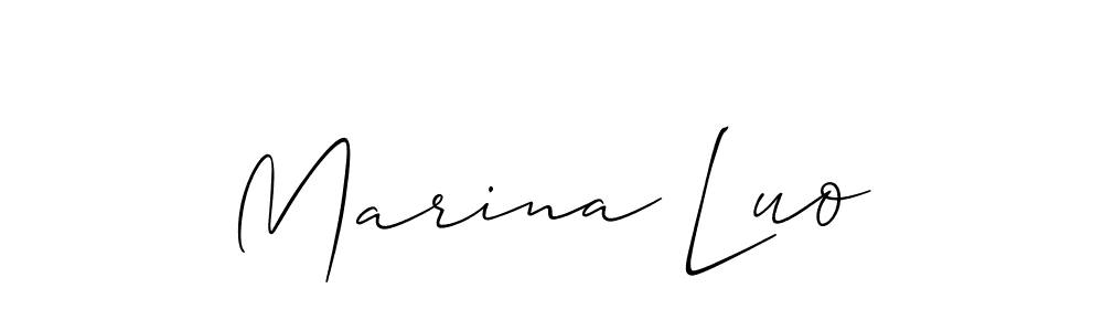 Similarly Allison_Script is the best handwritten signature design. Signature creator online .You can use it as an online autograph creator for name Marina Luo. Marina Luo signature style 2 images and pictures png