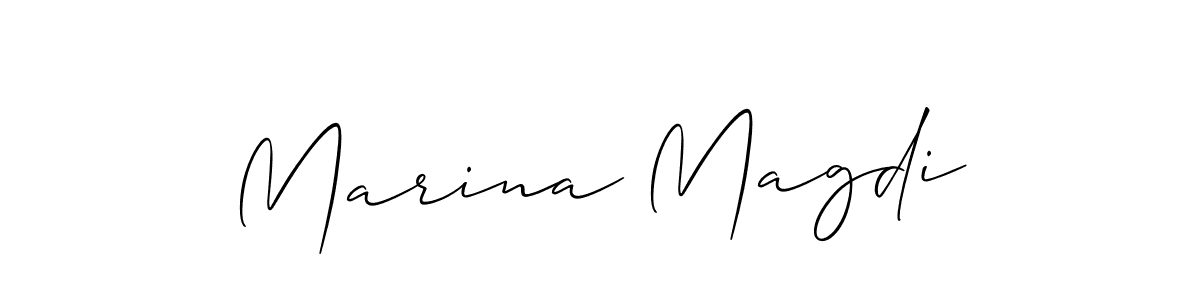 Design your own signature with our free online signature maker. With this signature software, you can create a handwritten (Allison_Script) signature for name Marina Magdi. Marina Magdi signature style 2 images and pictures png