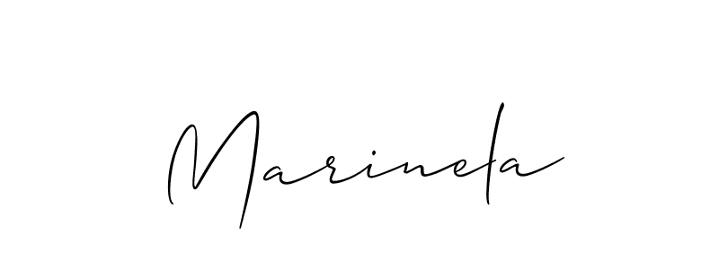 How to make Marinela signature? Allison_Script is a professional autograph style. Create handwritten signature for Marinela name. Marinela signature style 2 images and pictures png