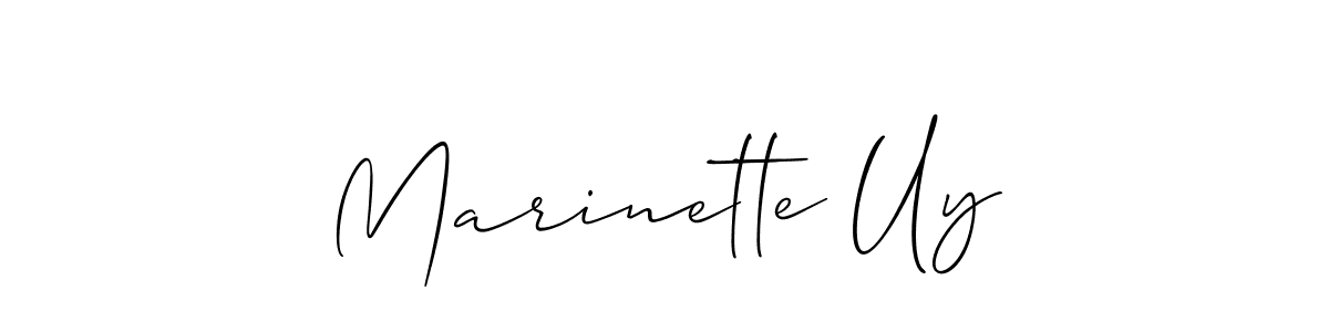 It looks lik you need a new signature style for name Marinette Uy. Design unique handwritten (Allison_Script) signature with our free signature maker in just a few clicks. Marinette Uy signature style 2 images and pictures png
