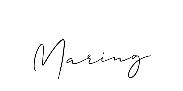 Make a beautiful signature design for name Maring. With this signature (Allison_Script) style, you can create a handwritten signature for free. Maring signature style 2 images and pictures png