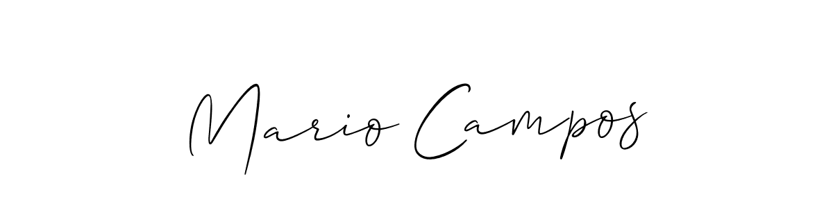 Create a beautiful signature design for name Mario Campos. With this signature (Allison_Script) fonts, you can make a handwritten signature for free. Mario Campos signature style 2 images and pictures png