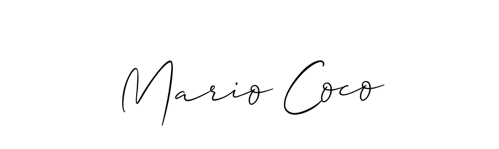 How to make Mario Coco name signature. Use Allison_Script style for creating short signs online. This is the latest handwritten sign. Mario Coco signature style 2 images and pictures png