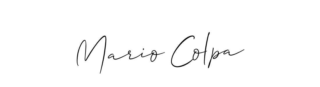 Allison_Script is a professional signature style that is perfect for those who want to add a touch of class to their signature. It is also a great choice for those who want to make their signature more unique. Get Mario Colpa name to fancy signature for free. Mario Colpa signature style 2 images and pictures png