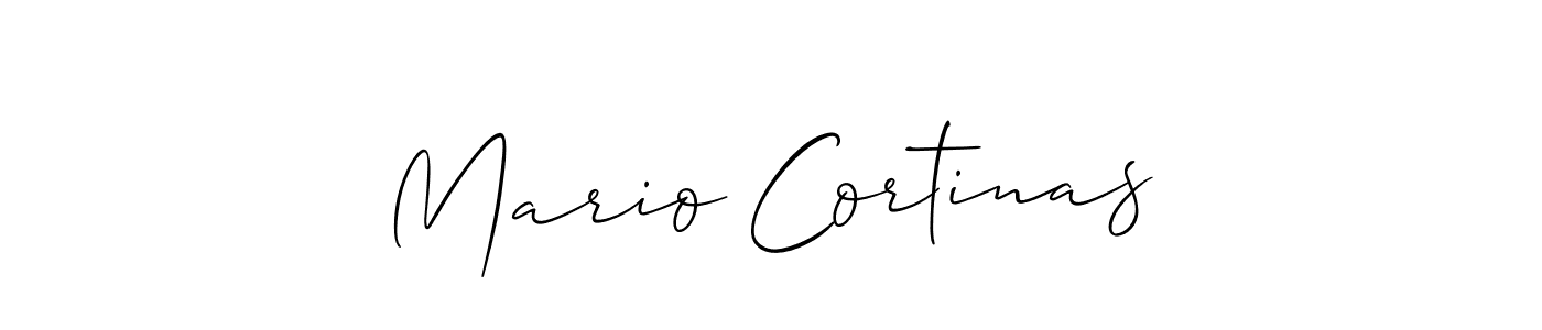 Create a beautiful signature design for name Mario Cortinas. With this signature (Allison_Script) fonts, you can make a handwritten signature for free. Mario Cortinas signature style 2 images and pictures png