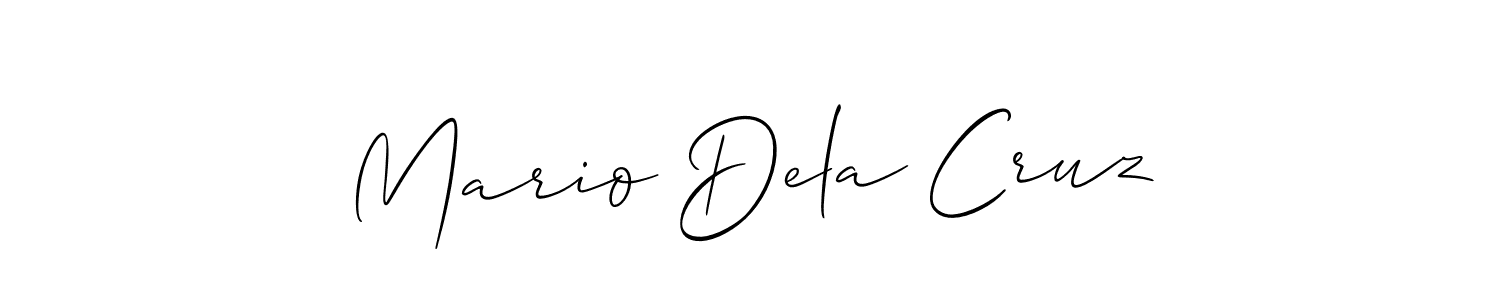 Design your own signature with our free online signature maker. With this signature software, you can create a handwritten (Allison_Script) signature for name Mario Dela Cruz. Mario Dela Cruz signature style 2 images and pictures png
