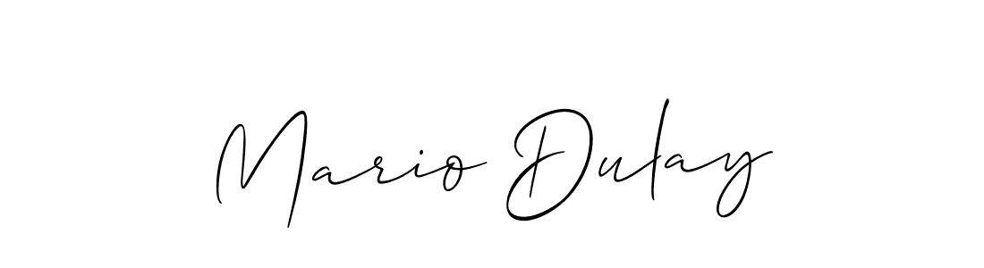 Mario Dulay stylish signature style. Best Handwritten Sign (Allison_Script) for my name. Handwritten Signature Collection Ideas for my name Mario Dulay. Mario Dulay signature style 2 images and pictures png