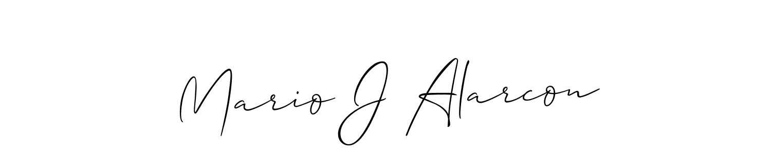 Mario J Alarcon stylish signature style. Best Handwritten Sign (Allison_Script) for my name. Handwritten Signature Collection Ideas for my name Mario J Alarcon. Mario J Alarcon signature style 2 images and pictures png