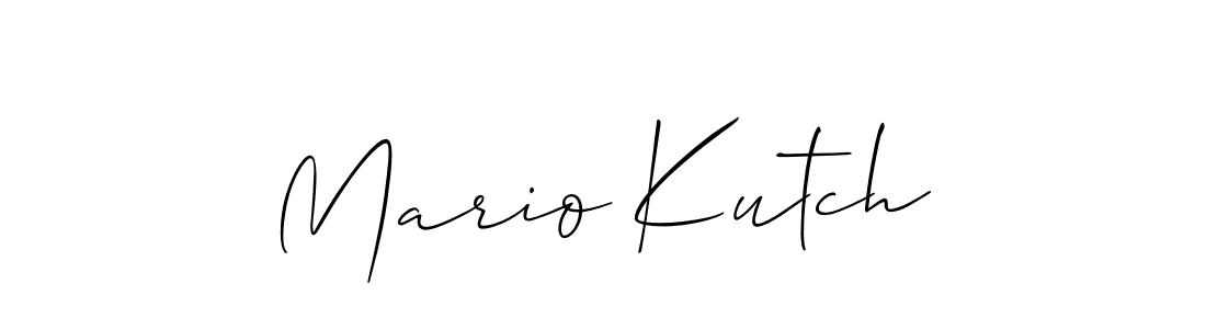 You should practise on your own different ways (Allison_Script) to write your name (Mario Kutch) in signature. don't let someone else do it for you. Mario Kutch signature style 2 images and pictures png