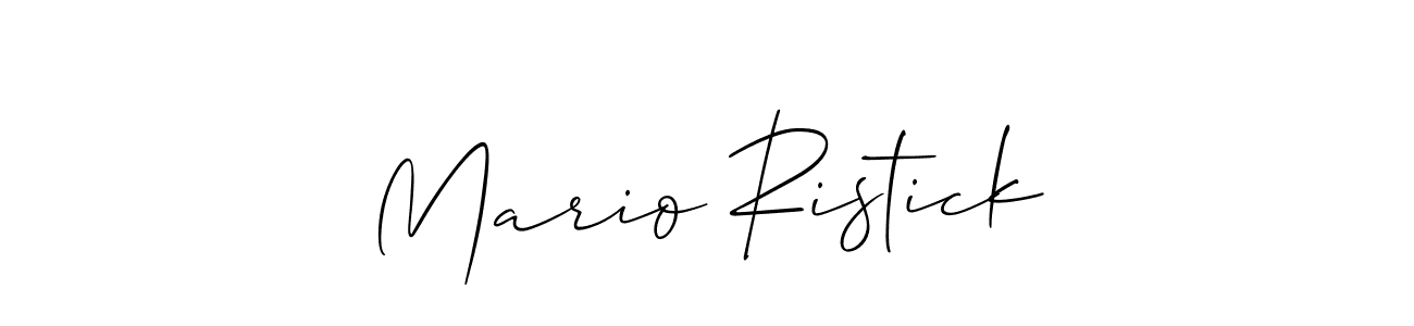 How to make Mario Ristick name signature. Use Allison_Script style for creating short signs online. This is the latest handwritten sign. Mario Ristick signature style 2 images and pictures png