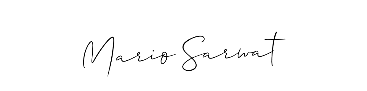 if you are searching for the best signature style for your name Mario Sarwat. so please give up your signature search. here we have designed multiple signature styles  using Allison_Script. Mario Sarwat signature style 2 images and pictures png