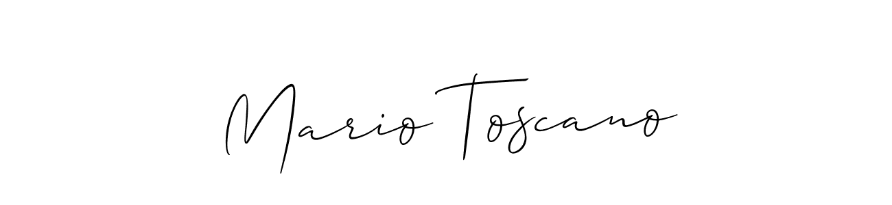 Use a signature maker to create a handwritten signature online. With this signature software, you can design (Allison_Script) your own signature for name Mario Toscano. Mario Toscano signature style 2 images and pictures png