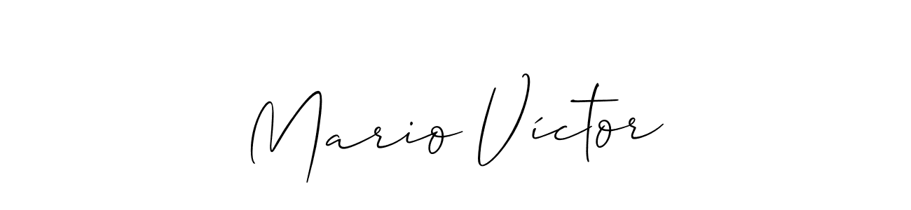 Mario Víctor stylish signature style. Best Handwritten Sign (Allison_Script) for my name. Handwritten Signature Collection Ideas for my name Mario Víctor. Mario Víctor signature style 2 images and pictures png