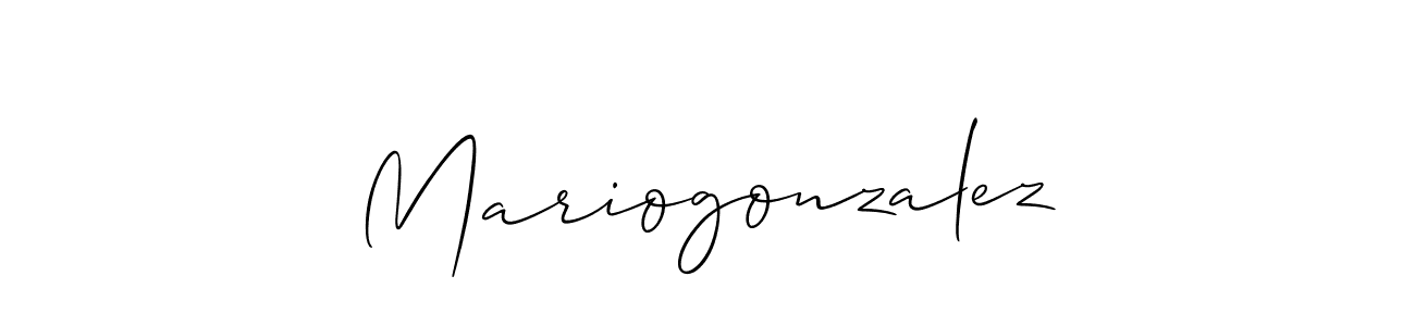 Design your own signature with our free online signature maker. With this signature software, you can create a handwritten (Allison_Script) signature for name Mariogonzalez. Mariogonzalez signature style 2 images and pictures png