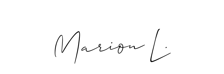 Marion L. stylish signature style. Best Handwritten Sign (Allison_Script) for my name. Handwritten Signature Collection Ideas for my name Marion L.. Marion L. signature style 2 images and pictures png